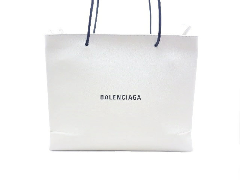 Balenciaga Tote Bag Shopping Leather Ivory White
